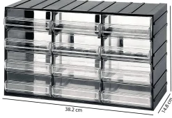 Bagno|Ingresso > Dmora Armadio multiuso Darrigon, Antracite, 12 cassetti