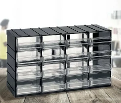 Armadio multiuso Darrigon, Antracite, 16 cassetti
