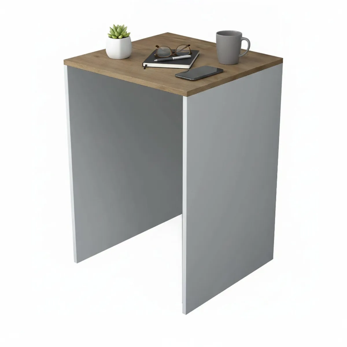 Altri Armadi Multiuso|Camera Da Letto > Dmora Armadio Multiuso Grande Marrone Noce Bianco un Ripiano Vano per Lavatrice 65x92h cm, un Vano - Boris Bianco, Marrone Noce