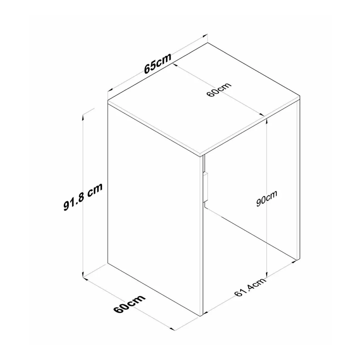 Altri Armadi Multiuso|Camera Da Letto > Dmora Armadio Multiuso Grande Marrone Noce Bianco un Ripiano Vano per Lavatrice 65x92h cm, un Vano - Boris Bianco, Marrone Noce