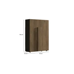 Armadi Multiuso 2 Ante > Dmora Armadio noce ante battenti 78x116h cm - Harvey Marrone Noce