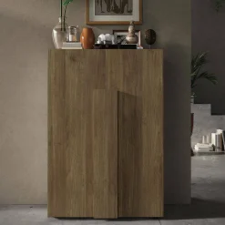 Armadi Multiuso 2 Ante > Dmora Armadio noce ante battenti 78x116h cm - Harvey Marrone Noce