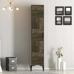 Armadio noce e antracite 1 anta 47x201h cm - Giusta
