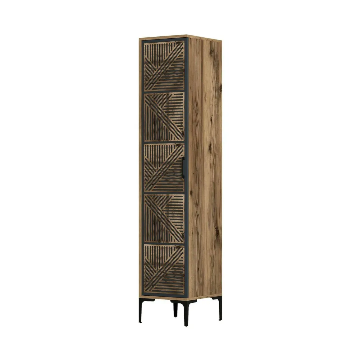 Armadio noce e antracite 1 anta 47x201h cm - Giusta