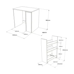 Armadio noce e bianco mobile lavatrice 93x88h cm - Axel