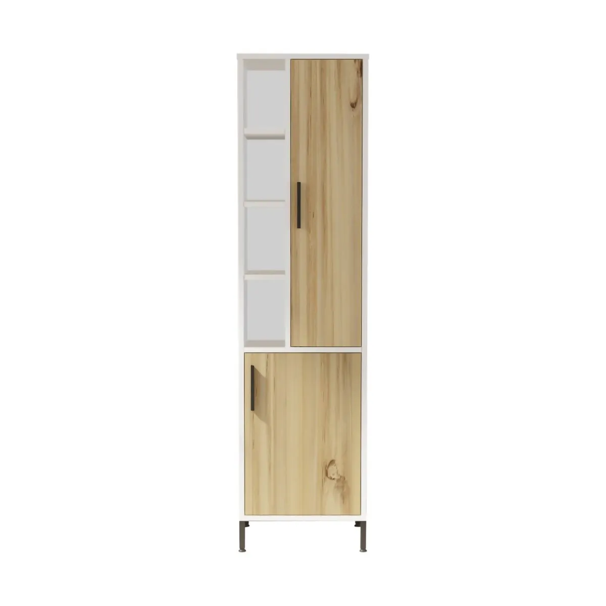 Armadi Multiuso 2 Ante > Dmora Armadio noce e bianco salvaspazio 45x173h cm - Jongdari Bianco, Marrone Noce