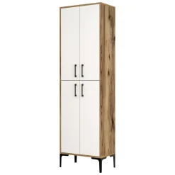 Armadio noce e bianco salvaspazio 60x200h cm - Amata