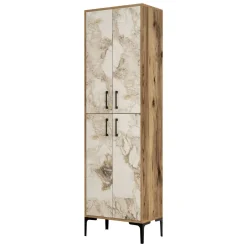 Armadio noce e marmo salvaspazio 60x200h cm - Amata