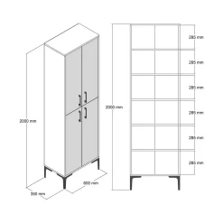 Armadio noce e marmo salvaspazio 60x200h cm - Amata