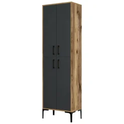 Armadio noce e nero salvaspazio 60x200h cm - Amata