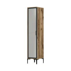 Armadi Multiuso 1 Anta|Camera Da Letto > Dmora Armadio noce e nero slim 40x201h cm - Asfodelo Nero Antracite, Marrone Noce