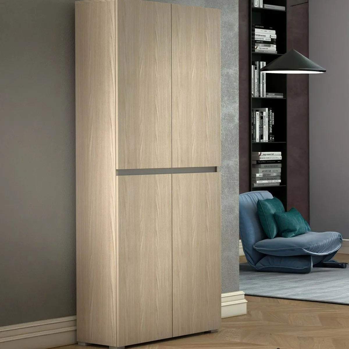 Altri Armadi Multiuso|Camera Da Letto > Dmora Armadio olmo 4 ante 80x195h cm - Arro Marrone Olmo