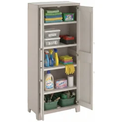 Armadi Da Esterno > Dmora Armadio outdoor alto sabbia 80x182h cm - Grimsby Marrone Sabbia