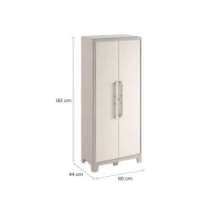 Armadi Da Esterno > Dmora Armadio outdoor alto sabbia 80x182h cm - Grimsby Marrone Sabbia