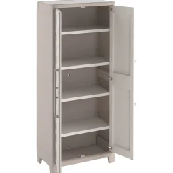 Armadi Da Esterno > Dmora Armadio outdoor alto sabbia 80x182h cm - Grimsby Marrone Sabbia