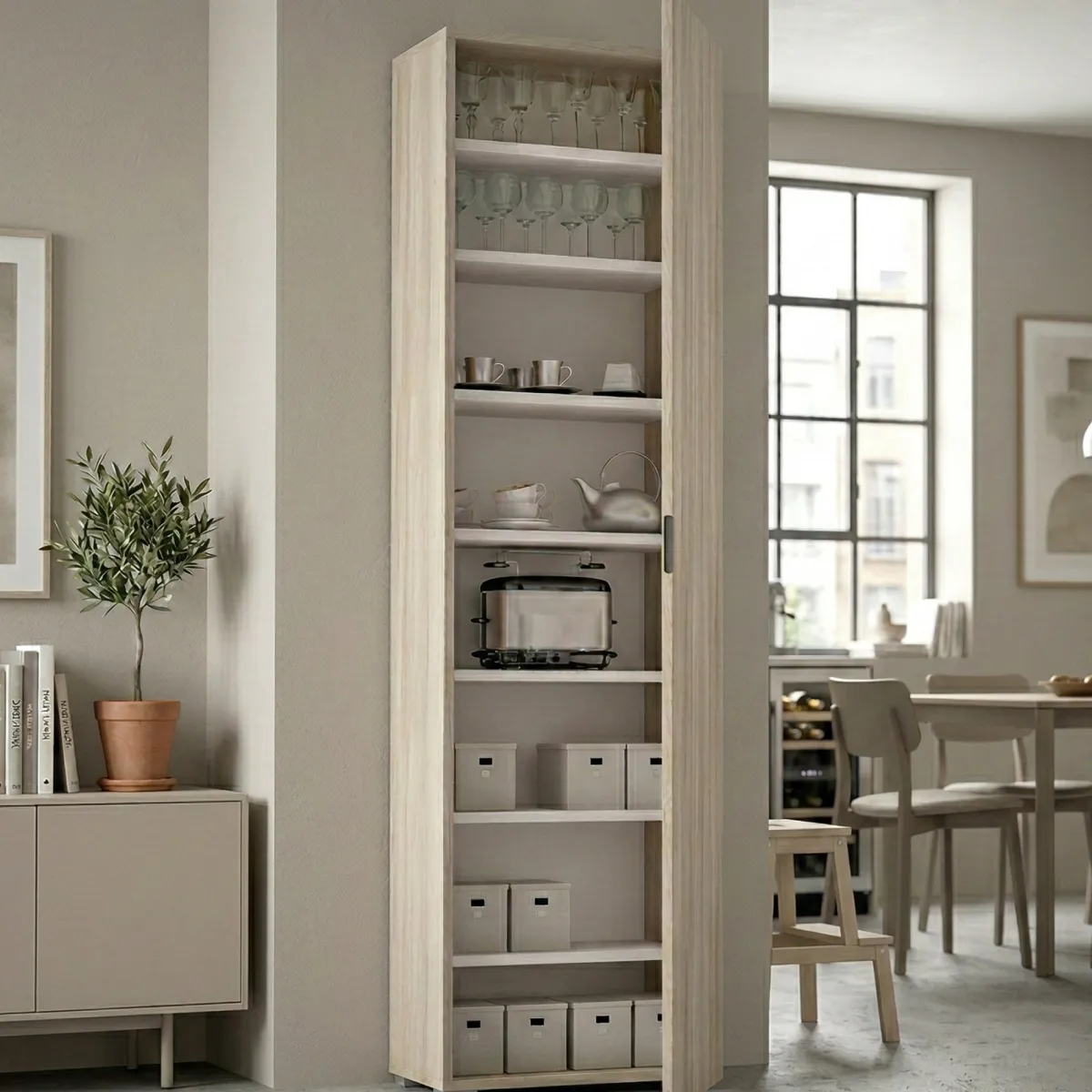 Armadi Multiuso 1 Anta|Camera Da Letto > Dmora Armadio rovere 1 anta 50x182h cm - Abuela Marrone Rovere
