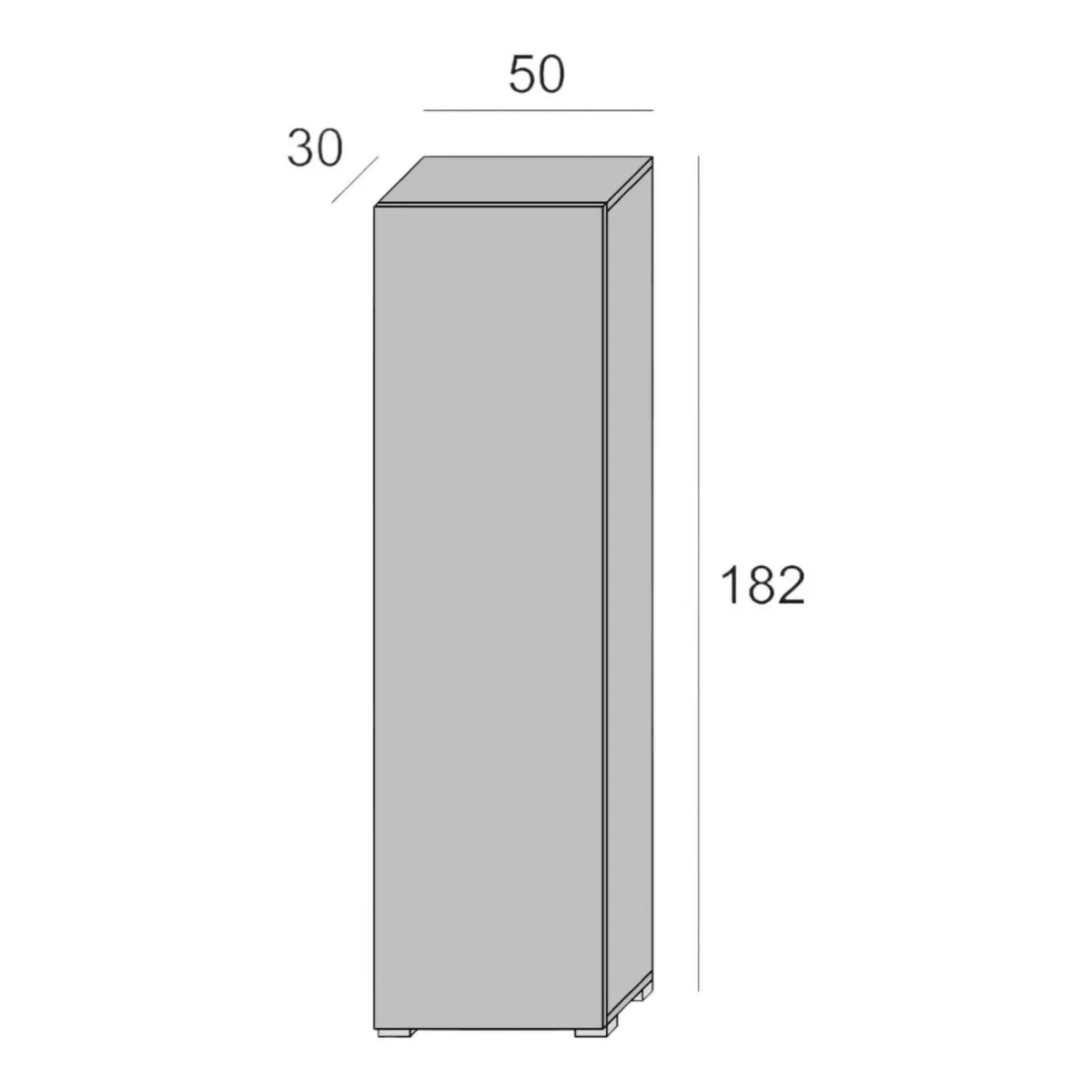 Armadi Multiuso 1 Anta|Camera Da Letto > Dmora Armadio rovere 1 anta 50x182h cm - Abuela Marrone Rovere