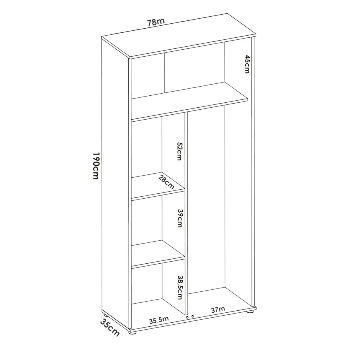 Armadi Multiuso 2 Ante|Camera Da Letto > Dmora Armadio rovere 2 ante 78x190h cm - Arna Marrone Rovere