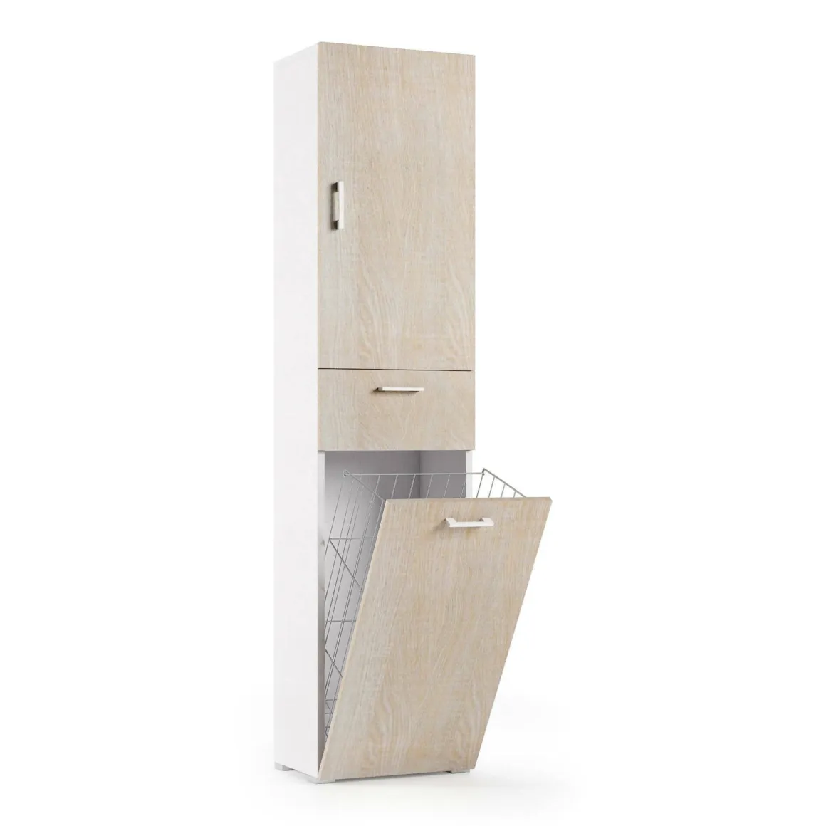 Armadio rovere e bianco con cassetto 45x195h cm - Aryanne