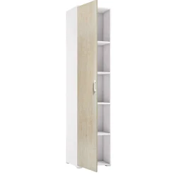 Armadi Multiuso 1 Anta|Camera Da Letto > Dmora Armadio rovere e bianco stretto 45x195h cm - Aloise Bianco, Marrone Rovere