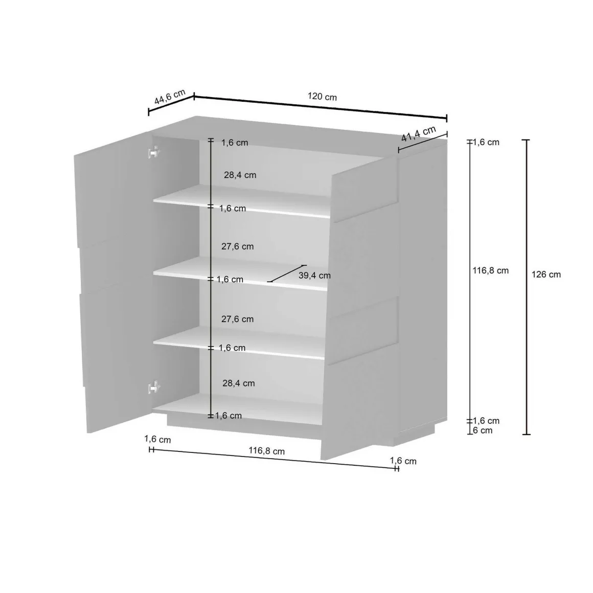 Armadio rovere multiuso 120x126h cm - Aulla