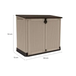 Armadi Da Esterno > Dmora Armadio terrazzo 2 ante 132x113h cm - Gander Beige