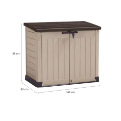 Armadi Da Esterno > Dmora Armadio terrazzo 2 ante 146x120h cm - Hinton Beige