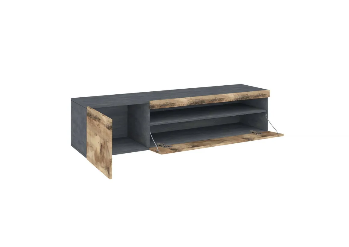 Base TV acero e ardesia 150x40x37h cm - Aquilo