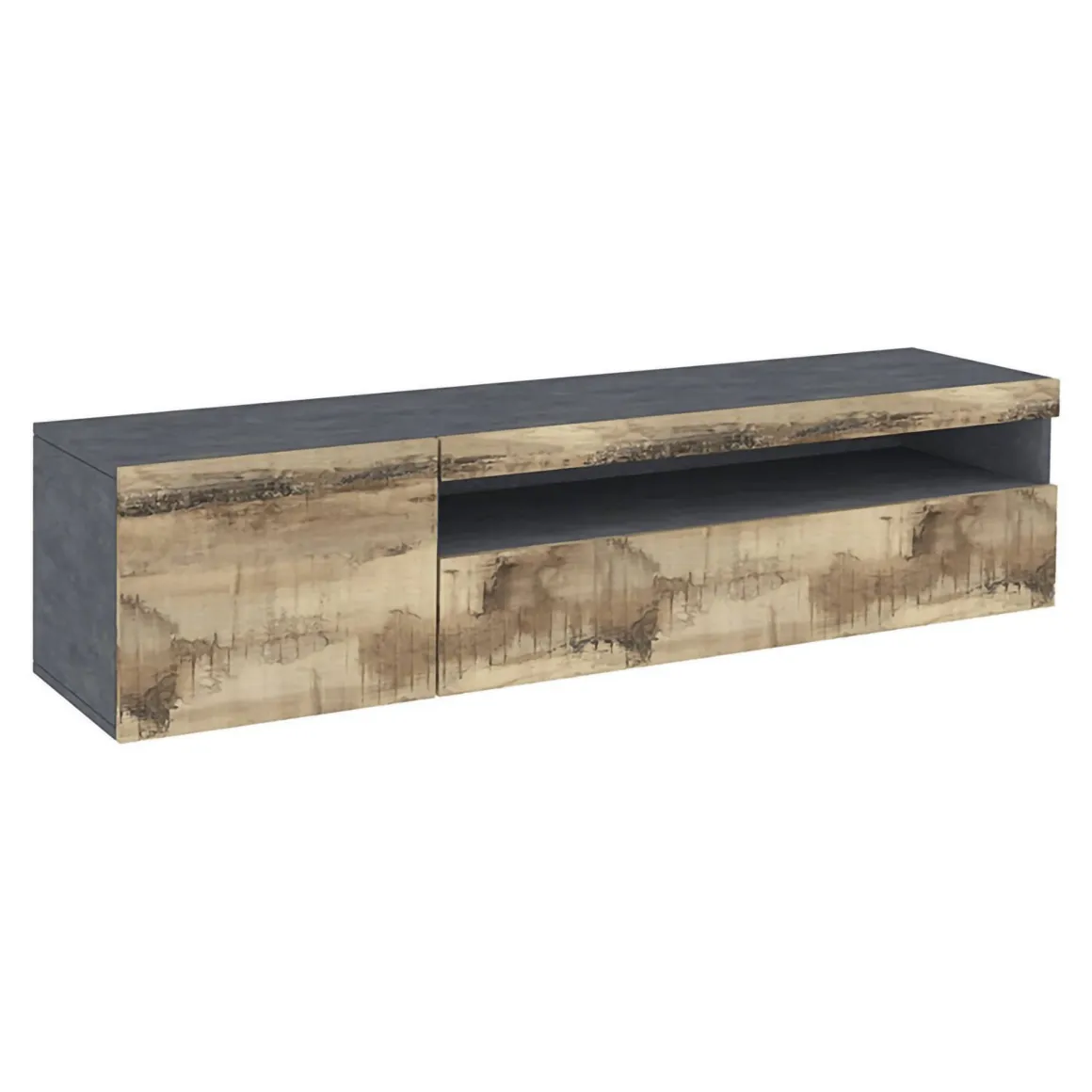 Base TV acero e ardesia 150x40x37h cm - Aquilo