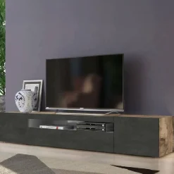 Base TV acero e ardesia 200x40x37h cm 3 ante - Amore
