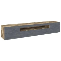 Base TV acero e ardesia 200x40x37h cm 3 ante - Amore