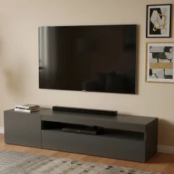 Base TV antracite lucido 150x40x37h cm 2 ante - Acrilya