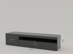 Base TV antracite lucido 150x40x37h cm 2 ante - Acrilya