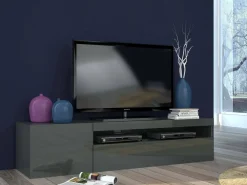 Base TV antracite lucido 150x40x37h cm 2 ante - Acrilya