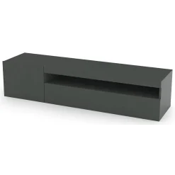 Base TV antracite lucido 150x40x37h cm 2 ante - Acrilya