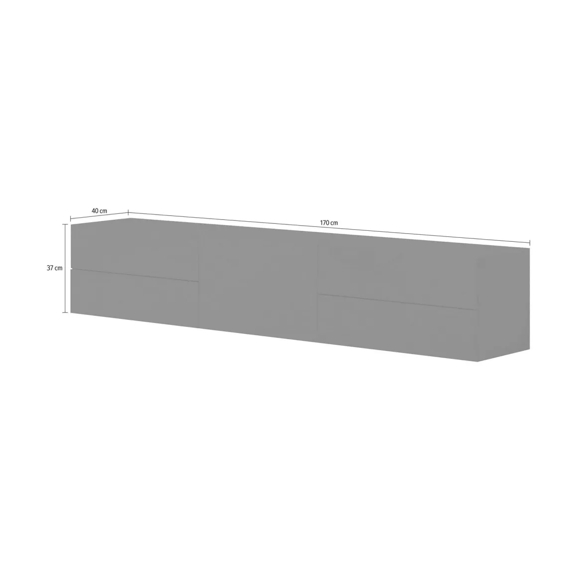 Base TV antracite lucido 170x40x35h cm in legno - Ariad