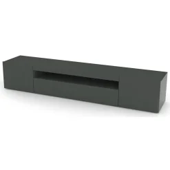 Mobili Porta Tv|Salotto > Dmora Base TV antracite lucido 200x40x37h cm 3 ante - Amore Nero Antracite lucido