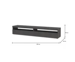 Base TV ardesia 200x45x36h cm 2 ante - Active