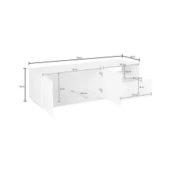 Salotto > Dmora Base TV ardesia 162x44x46h cm 4 ante e 1 cassetto - Acix Grigio Ardesia