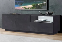 Salotto > Dmora Base TV ardesia 162x44x46h cm 4 ante e 1 cassetto - Acix Grigio Ardesia