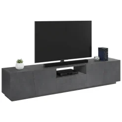 Base TV ardesia 220x43x46h cm 4 ante e 1 cassetto - Azzurras