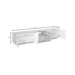 Mobili Porta Tv|Salotto > Dmora Base TV ardesia 244x44x46h cm 6 ante e 1 cassetto - Aemilor Grigio Ardesia