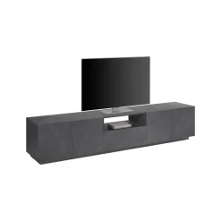Mobili Porta Tv|Salotto > Dmora Base TV ardesia 244x44x46h cm 6 ante e 1 cassetto - Aemilor Grigio Ardesia