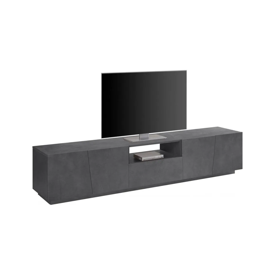 Mobili Porta Tv|Salotto > Dmora Base TV ardesia 244x44x46h cm 6 ante e 1 cassetto - Aemilor Grigio Ardesia