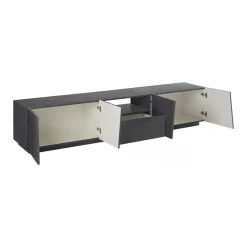 Mobili Porta Tv|Salotto > Dmora Base TV ardesia 244x44x46h cm 6 ante e 1 cassetto - Aemilor Grigio Ardesia