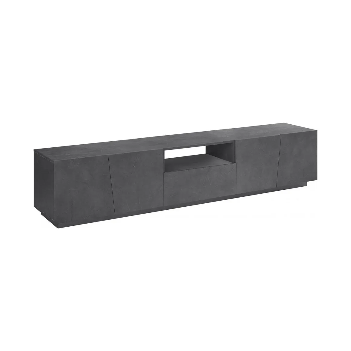 Mobili Porta Tv|Salotto > Dmora Base TV ardesia 244x44x46h cm 6 ante e 1 cassetto - Aemilor Grigio Ardesia
