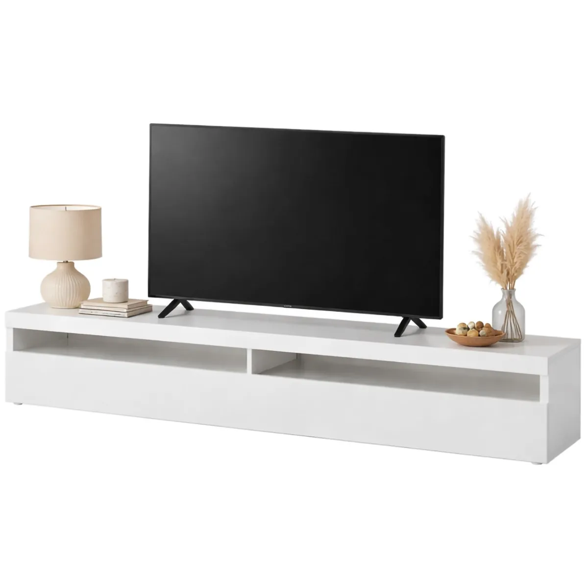 Mobili Porta Tv|Salotto > Dmora Base TV ardesia 200x45x36h cm 2 ante in legno - Akon Grigio Ardesia