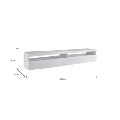 Mobili Porta Tv|Salotto > Dmora Base TV ardesia 200x45x36h cm 2 ante in legno - Akon Grigio Ardesia