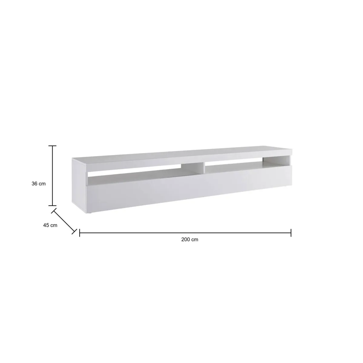 Mobili Porta Tv|Salotto > Dmora Base TV ardesia 200x45x36h cm 2 ante in legno - Akon Grigio Ardesia