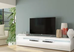 Mobili Porta Tv|Salotto > Dmora Base TV ardesia 200x45x36h cm 2 ante in legno - Akon Grigio Ardesia